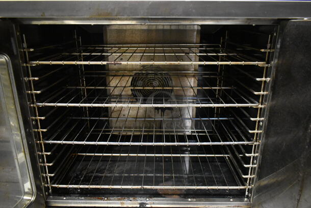 2 American Range MSD-2-GL Majestic Stainless Steel Commercial Natural Gas Powered Full Size Convection Ovens w/ View Through Door, Solid Door, Metal Oven Racks and Thermostatic Controls on Commercial Casters. 2 Times Your Bid! BUYER MUST REMOVE. Tested and Working! (kitchen #2) - Image 7 of 11