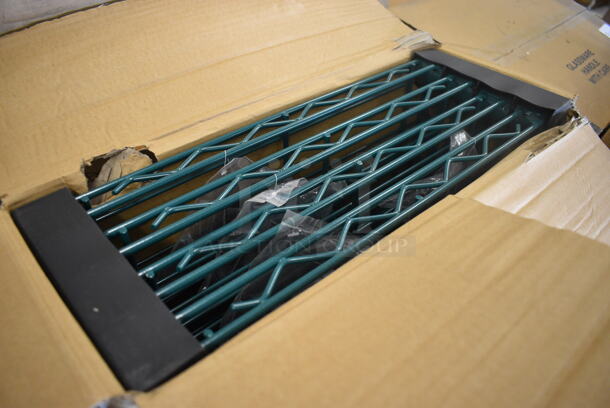 ALL ONE MONEY! Lot of 4 BRAND NEW IN BOX! Focus Green Finish Wire Shelves. 48x18x1.5 - Image 2 of 4