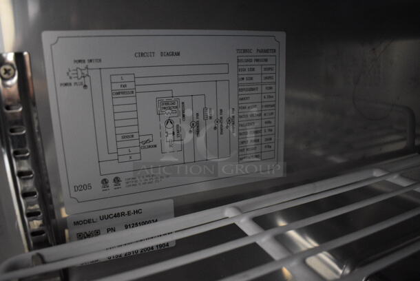 Coldline Model UUC48R-E-HC Stainless Steel Commercial 2 Door Undercounter Cooler on Commercial Casters. 115 Volts, 1 Phase. 47x30x36. Tested and Does Not Power On - Image 4 of 5