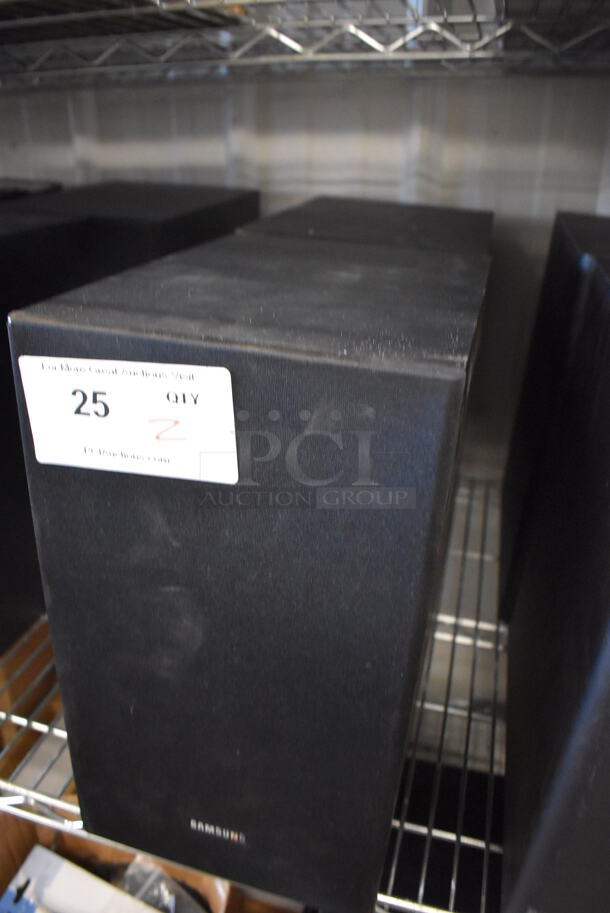 2 Samsung PS-WR53D Subwoofer Speakers. 110-120 Volts, 1 Phase. 8x11.5x14. 2 Times Your Bid! - Image 3 of 5