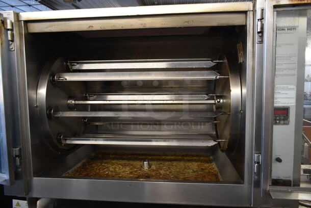 Hickory Industries N/5.8 G Stainless Steel Commercial Natural Gas Powered 7 Spit Rotisserie Oven w/ 7 Extra Spits on Stand. 65,000 BTU. - Image 5 of 11