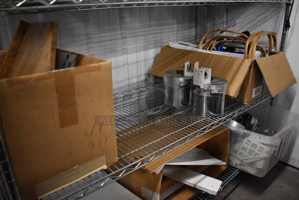 Expert Metal Commercial Floor Style Embroidery Machine on Commercial Casters w/ 2 Tiers Worth of Extra Parts, White 3 Drawer Cabinet of Thread and Pattern Board. Includes 25x34x64 - Image 9 of 12