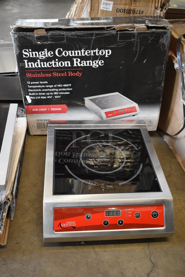 BRAND NEW IN BOX! Avantco 177IC3500 Stainless Steel Commercial Countertop Electric Powered Single Burner Induction Range. 208-240 Volts, 1 Phase. 13x17x4. Tested and Working! - Image 4 of 7