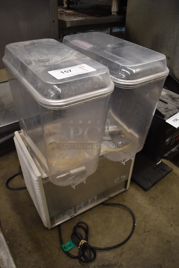 2017 Crathco D25-4 Stainless Steel Commercial Countertop 2 Hopper Refrigerated Beverage Machine. 115 Volts, 1 Phase. 15x15x28. Tested and Powers On But Does Not Get Cold - Image 6 of 6