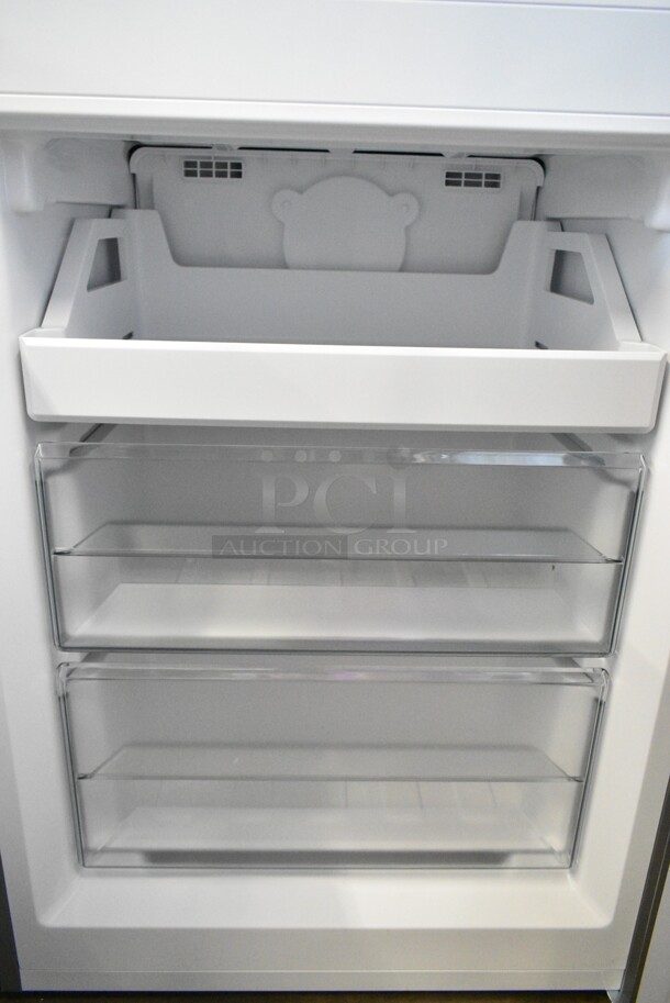 BRAND NEW SCRATCH AND DENT! Danby DBMF100B1SLDB 10 Cu. Ft. Bottom Mounted Stainless Steel Solid Two Door Reach-In Refrigerator / Freezer. 115 Volts, 1 Phase. Tested and Working! - Image 7 of 8
