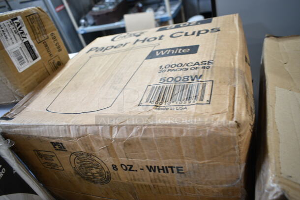 PALLET LOT of 28 BRAND NEW Boxes Including 4 Box 130HCUTFWR Visions Individually Wrapped White Heavy Weight Plastic Fork - 1000/Case, 130BKFSH Visions Wrapped Black Heavy Weight Plastic Cutlery Pack with Knife, Fork, and Spoon - 500/Case, 2 Box 395RP07 EcoChoice Compostable Sugarcane / Bagasse 7" Plate - 1000/Case, 394385L Noble Products White Powder-Free Disposable Latex Gloves for Foodservice - Large - 1000/Case, 612509PCO Choice 9" Round Standard Weight Foil Take-Out Pan with Dome Lid - 200/Case, 795PTOKFT2 Choice 7 3/4" x 5 1/2" x 2" Kraft Microwavable Folded Paper #2 Take-Out Container - 200/Case, 347TCL10 Choice 10 oz. Clear Disposable Plastic Tumbler - 500/Case, 346WKFSM Choice Medium Weight White Wrapped Plastic Cutlery Set with Knife, Fork, and Spoon - 500/Case, 627SSRD35175 Fat Daddio's SSRD-35175 ProSeries 3 1/2" x 1 3/4" Stainless Steel Round Cake / Food Ring Mold, Georgia Pacific Roll Towels 89440, AD12 Genpak 12 oz. Clear Hinged Deli Container - 200/Case, 5008W Choice 8 oz. Tall White Poly Paper Hot Cup - 1000/Case,  50010DWALLC Choice 10 oz. Coffee Break Print Smooth Double Wall Paper Hot Cup - 500/Case, 2 Box 15003545 Carnival King 5 1/2" x 3 1/4" x 12" Qt. Size Unprinted Foil Bag - 500/Case, 612P527 Choice 7" Clear Round Plastic Dome Lid - 500/Case. 28 Times Your Bid!  - Image 10 of 12