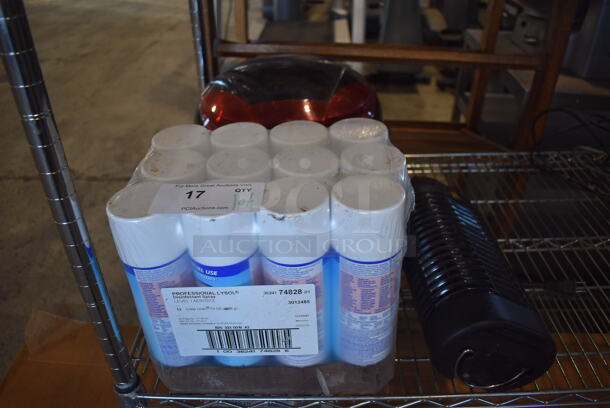 ALL ONE MONEY! Lot of Various Items Including Lysol Disinfectant Spray, Helmet Case and Bug Zapper