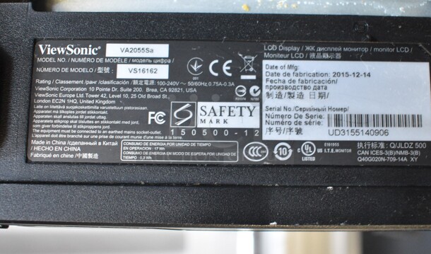 ViewSonic Model VS16162 19" Monitor - Image 3 of 3