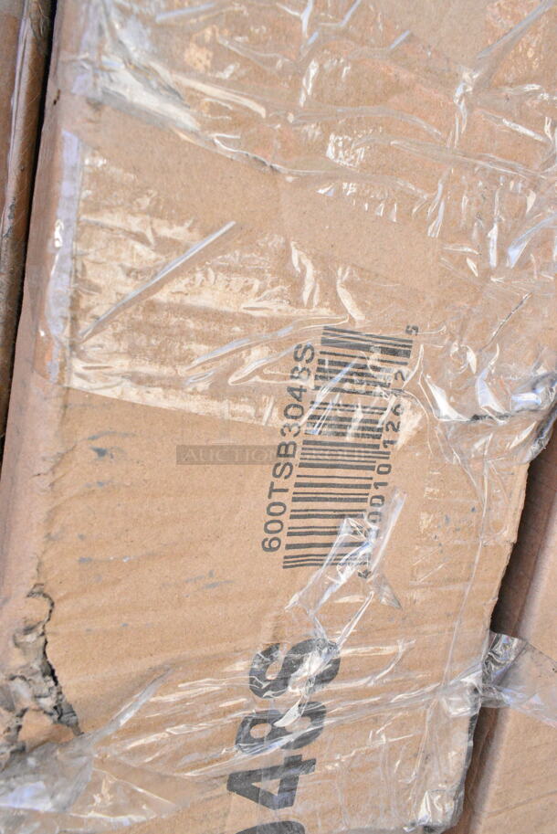 2 BRAND NEW SCRATCH AND DENT! 600TSB3048S Regency 30" x 48" 16-Gauge Stainless Steel Commercial Work Table with 4" Backsplash and Undershelf. 2 Times Your Bid! May Be Missing Pieces.  - Image 3 of 4