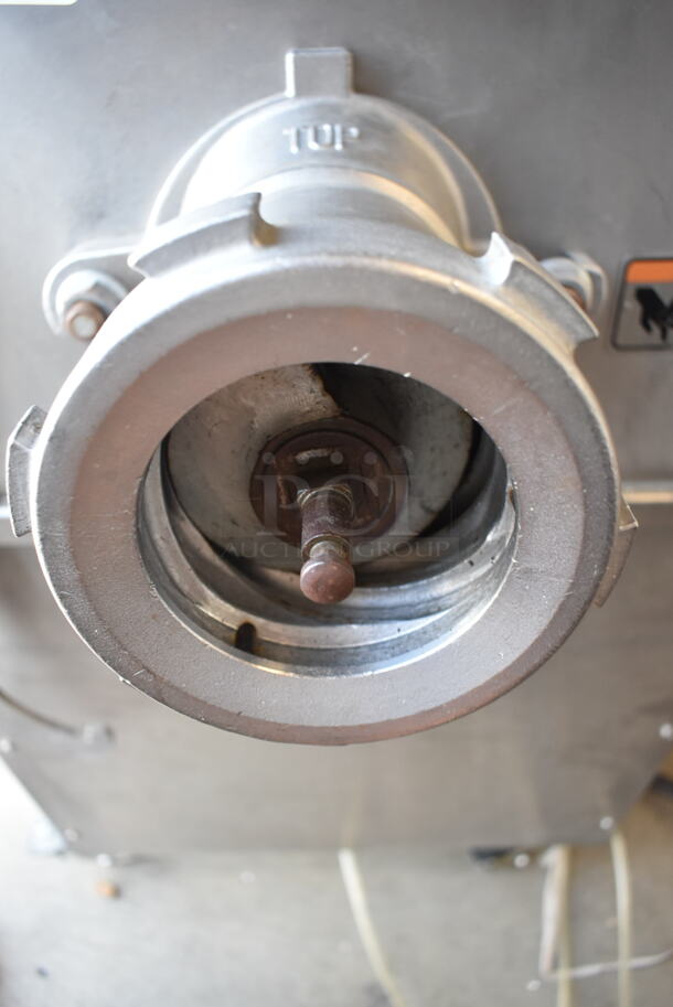 2016 Hobart MG2032 Metal Commercial Floor Style Electric Powered Meat Mixer Grinder w/ Foot Pedal on Commercial Casters. 208 Volts, 3 Phase. Tested and Working! - Image 6 of 10