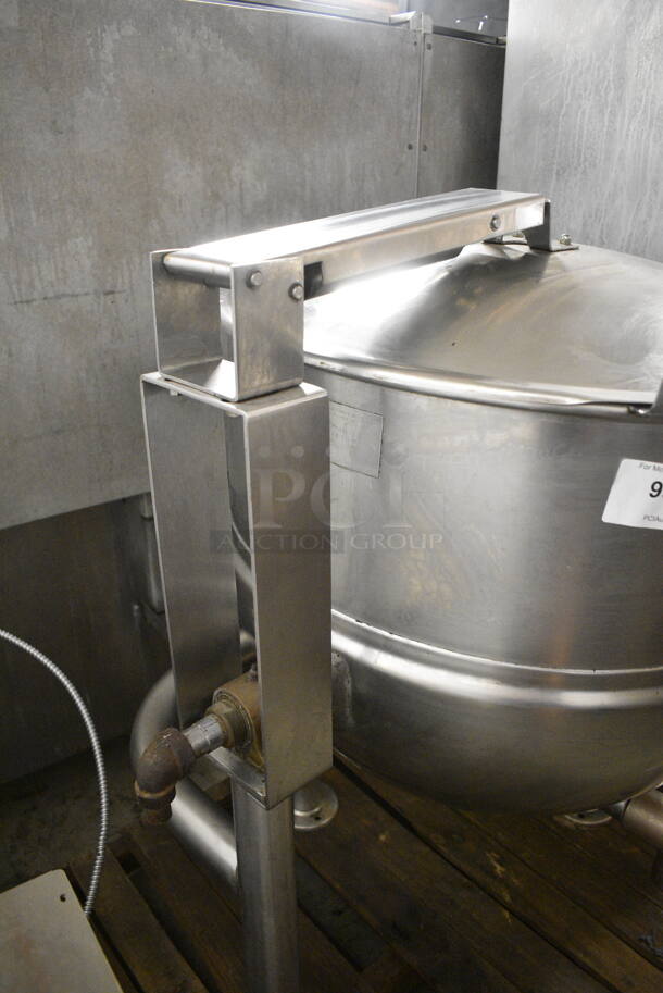 Groen DT-40 Stainless Steel Commercial Floor Style Direct Steam Powered 40 Gallon Steam Kettle.  - Image 3 of 6
