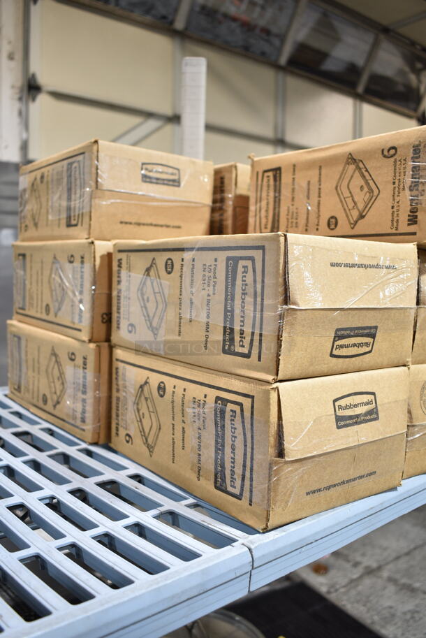 12 Boxes of 6 BRAND NEW! Rubbermaid FG201P00AMBR Amber Poly 1/9 Size Drop In Bins. 1/9x4. 12 Times Your Bid! - Image 4 of 7