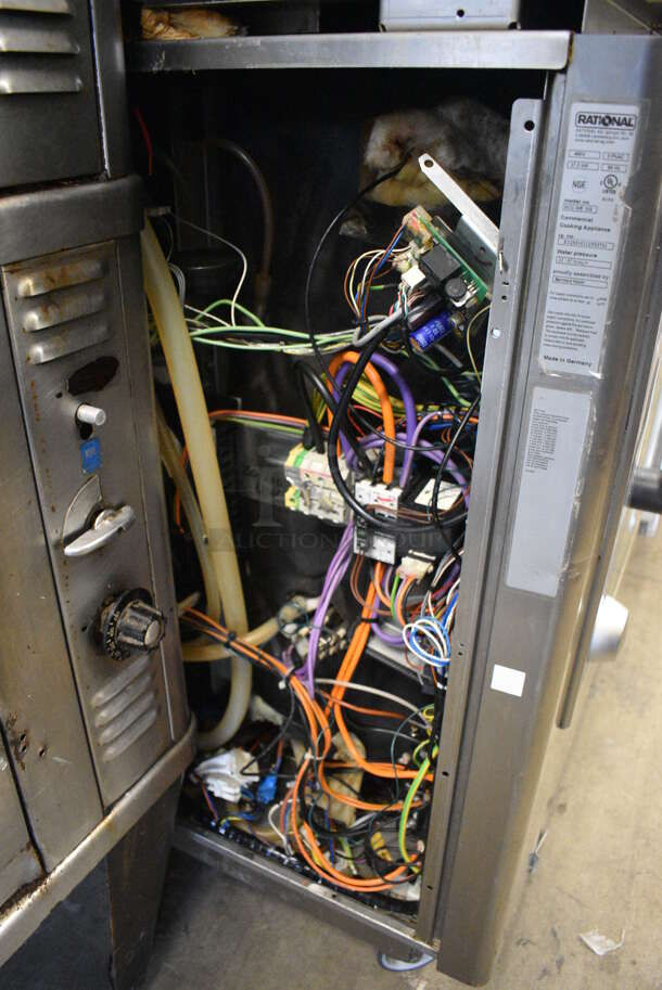 2 2016 Rational Stainless Steel Commercial Combitherm Self Cooking Center Convection Ovens on Commercial Casters. Top Model: SCC WE 62. Bottom Model: SCC WE 102. Picture of Unit Powered on is Included. 480 Volts, 3 Phase. 42x42x73. 2 Times Your Bid! - Image 10 of 11