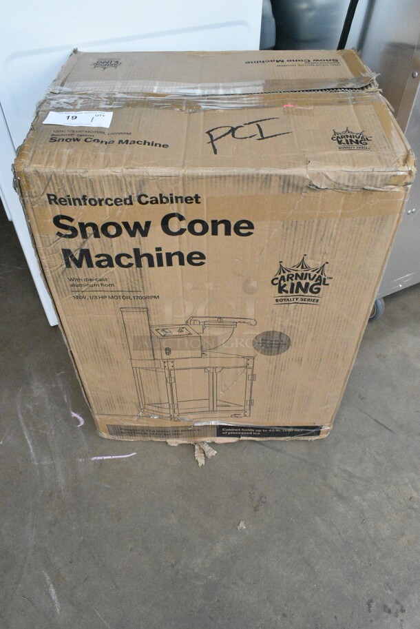 BRAND NEW SCRATCH AND DENT! Carnival King 382SCM350R Royalty Series SCM350R Reinforced Cabinet Sno-Cone Machine with Cup Dispenser. Tested and Working! - Image 2 of 3