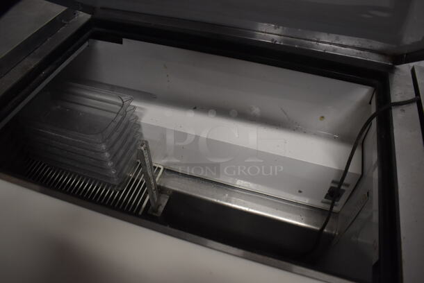 2011 True TSSU-72-30M-B-ST Stainless Steel Commercial Pizza Prep Table on Commercial Casters. 115 Volts, 1 Phase. 72x34x38. Tested and Working! - Image 4 of 8