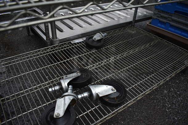 Metro Chrome Finish 5 Tier Shelving Unit. Comes w/ 4 Commercial Casters. BUYER MUST DISMANTLE. PCI CANNOT DISMANTLE FOR SHIPPING. PLEASE CONSIDER FREIGHT CHARGES. 48x24x74 - Image 5 of 5