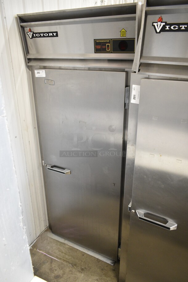 Victory RISA-1D-S7 Stainless Steel Commercial Single Door Roll In Rack Cooler. 115 Volts, 1 Phase. Tested and Powers On But Does Not Get Cold - Image 1 of 6