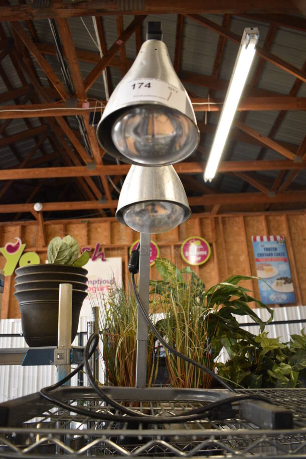 Metal Commercial Countertop 2 Head Warming Lamp. 14x20x23. Tested and Working! - Image 3 of 4