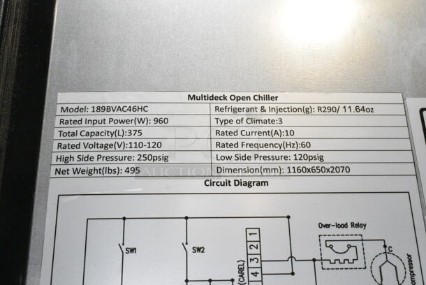 BRAND NEW SCRATCH AND DENT! Avantco 189BVAC46HC Metal Commercial 46" Black Refrigerated Air Curtain Merchandiser. 110-120 Volts, 1 Phase. Tested and Powers On But Does Not Get Cold - Image 6 of 6