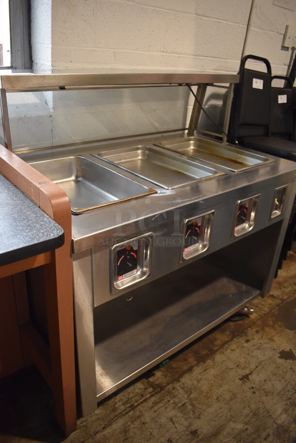 APW Wyott Stainless Steel Commercial 3 Bay Steam Table w/ Sneeze Guard and Under Shelf. 208/240 Volts, 1 Phase. 48x30x50 - Image 2 of 10