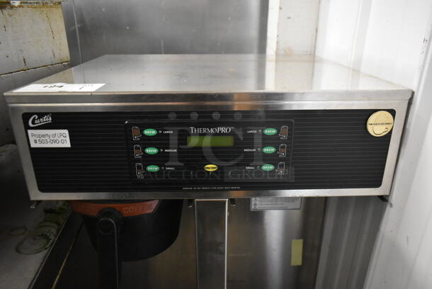 Curtis TP2T10A3159 Stainless Steel Commercial Countertop Double Coffee Machine w/ Hot Water Dispenser and Poly Brew Basket. 220 Volts, 1 Phase.  - Image 3 of 8