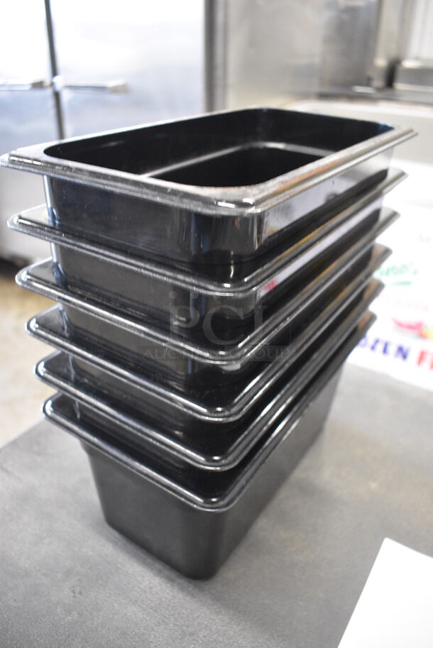ALL ONE MONEY! Lot of 6 Cambro Black Poly 1/3 Size Drop In Bins! 1/3x6 - Image 2 of 4