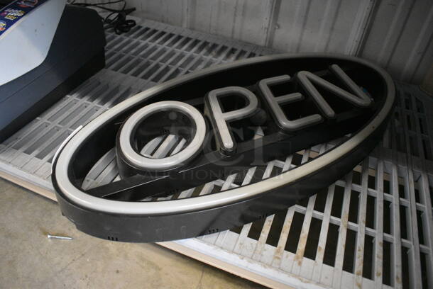 Light Up Open Sign. Does Not Have Power Cord. 27.5x2.5x13
