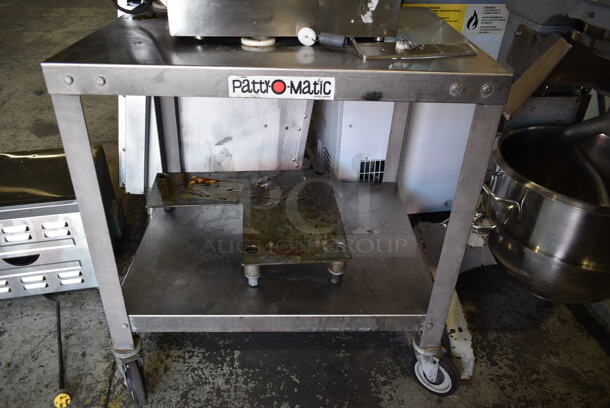 Patty-o-matic 330A Stainless Steel Commercial Countertop Automatic Patty Forming Machine w/ Equipment Stand on Commercial Casters. 115/208 Volts, 1 Phase.  - Image 3 of 8