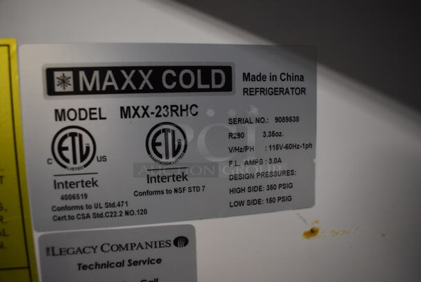 Maxx Cold MXX-23R Metal Commercial Single Door Reach In Cooler. 115 Volts, 1 Phase. 30x30x74. Tested and Working! - Image 6 of 7