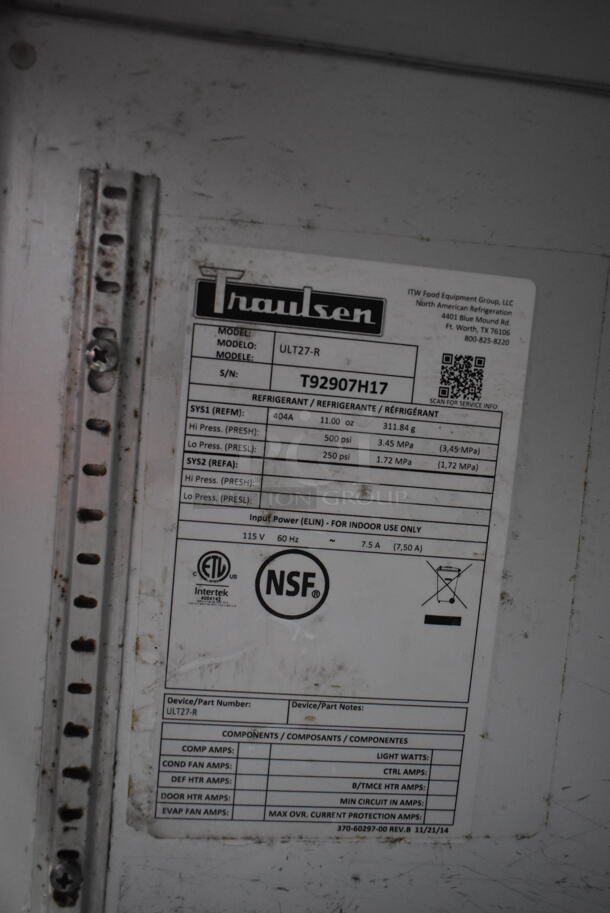 Traulsen ULT27-R Stainless Steel Commercial Single Door Undercounter Cooler on Commercial Casters. 115 Volts, 1 Phase. Tested and Does Not Power On - Image 4 of 4