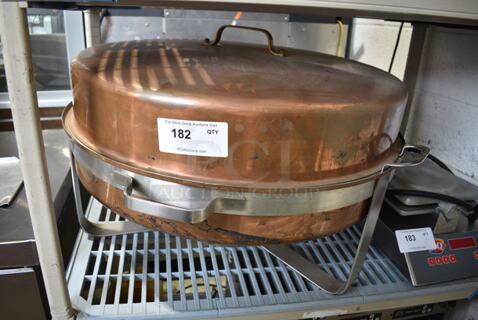 Metal Oval Chafing Dish w/ Drop In and Lid. 