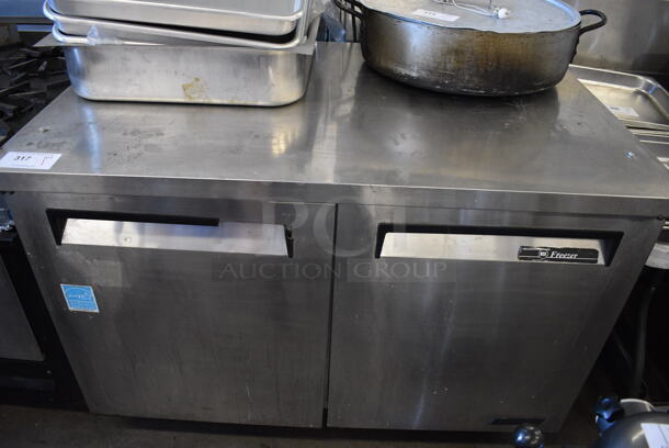 Turbo Air TUF-48SD ENERGY STAR Stainless Steel Commercial 2 Door Undercounter Freezer on Commercial Casters. 115 Volts, 1 Phase. 48x30x35. Tested and Working!