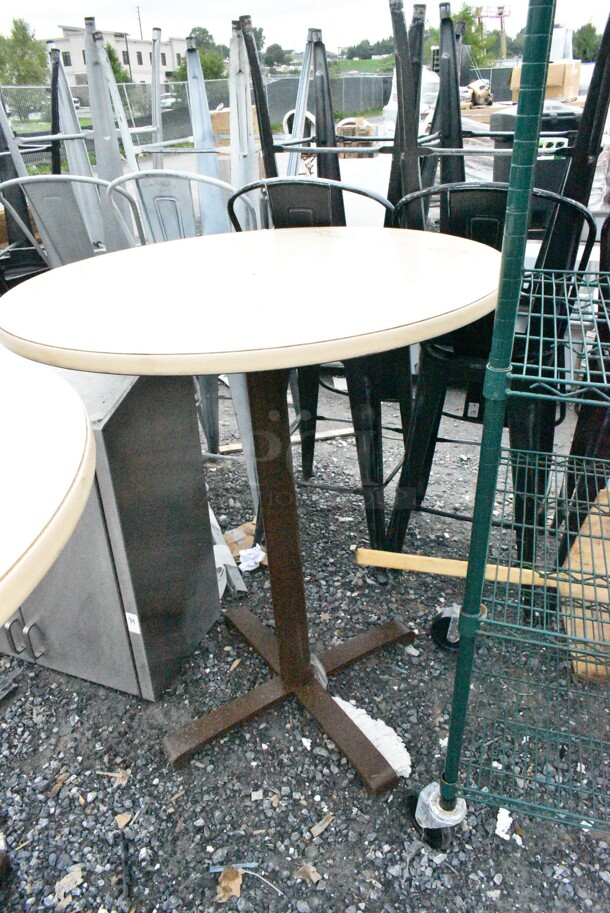 2 Bar Height Table on Brown Metal Table Base. 2 Times Your Bid! - Image 7 of 9