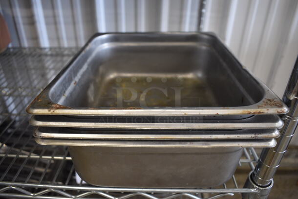 4 Stainless Steel 1/2 Size Drop In Bins. 1/2x4. 4 Times Your Bid! - Image 1 of 3