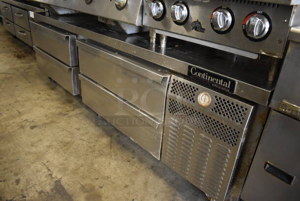 Continental Stainless Steel Commercial 4 Drawer Chef Base on Commercial Casters. 115 Volts, 1 Phase. 84x35x26.5. Tested and Working! - Image 4 of 5