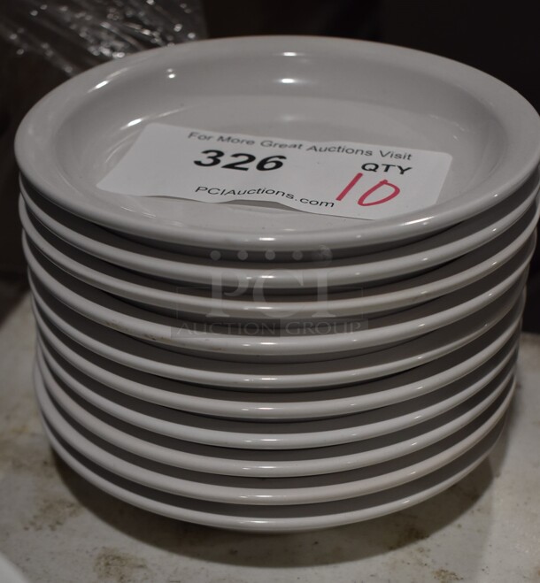 10 White Ceramic Plates. 6x6x1. 10 Times Your Bid!