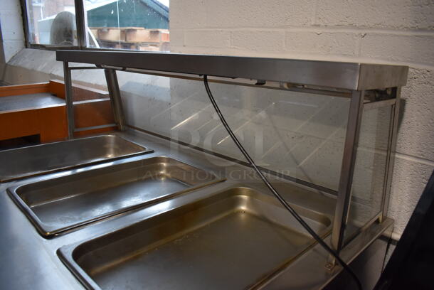 APW Wyott Stainless Steel Commercial 3 Bay Steam Table w/ Sneeze Guard and Under Shelf. 208/240 Volts, 1 Phase. 48x30x50 - Image 9 of 10