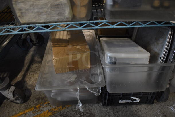 ALL ONE MONEY! Metro Lot of 4 Tiers of Various Items Including Metal Skillets, Air Pot, Ceramic Bowls, Metal Bins and Utensils. Does Not Include Metro Shelving Unit - Image 4 of 11