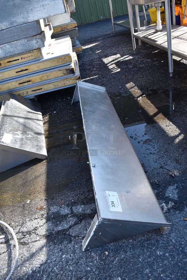 Stainless Steel Shelf w/ Wall Mount Brackets. 60x12x9 - Image 3 of 3