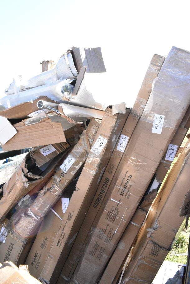 4 BRAND NEW SCRATCH AND DENT! Items Including ServIt 423ST5ASG Angled Sneeze Guard for 5-Pan Steam Tables. 4 Times Your Bid! May Be Missing Pieces. - Image 1 of 6