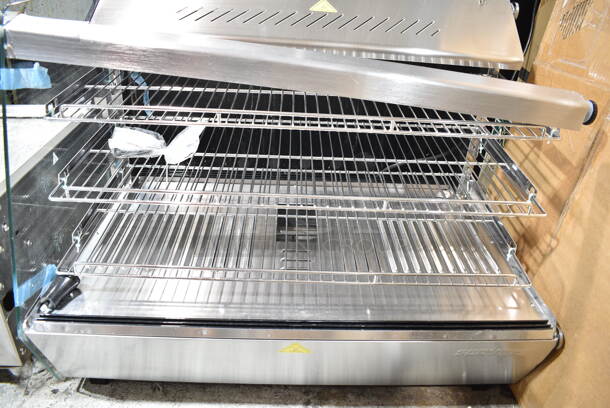 BRAND NEW SCRATCH AND DENT! ServIt 423HDM36SA Stainless Steel Self / Full Service 3 Shelf Countertop Heated Display Case with Sliding Doors. See Pictures for Damage. 120 Volts, 1 Phase. Tested and Working! - Image 6 of 7