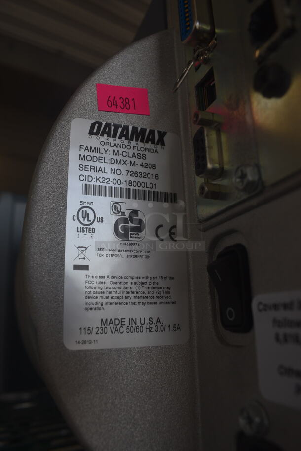Datamax DMX-M-4206 Barcode Printer. 115 Volts, 1 Phase.  - Image 8 of 8