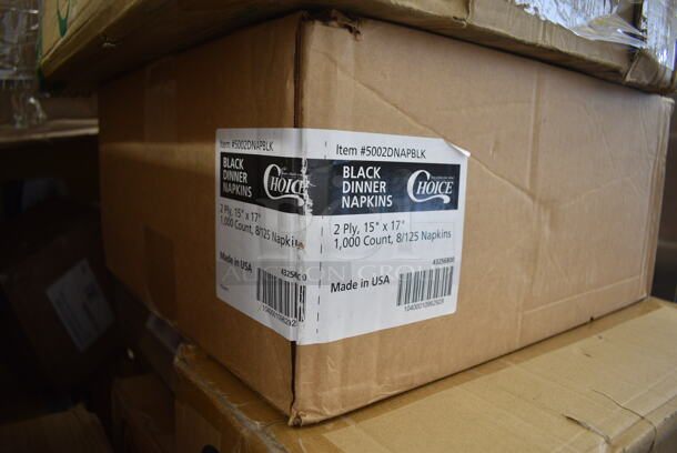 PALLET LOT of 38 BRAND NEW Boxes Including 2 Box 500TO993 Choice 9" x 9" x 3" Microwaveable 3-Compartment Black / Clear Plastic Hinged Container - 100/Case, 2 Box 129MCS28B Choice 28 oz. Black Rectangular Microwavable Heavy Weight Container with Lid 8 3/4" x 6 1/4" x 1 3/4" - 150/Case, Choice Kraft Paper Food Soup Cups, 760IC08W Choice 8 oz. White Paper Frozen Yogurt / Food Cup - 1000/Case, 500TW7 Choice 7 oz. Translucent Thin Wall Plastic Cold Cup - 2500/Case, 2 Box 500CC32P Clear PET Plastic Cold Cup - 32 oz, 3511220086 Cooking Performance Group 3511220086 Thermostat for FCPG Series, 5002DNAPBLK Choice 15" x 17" Black Customizable 2-Ply Paper Dinner Napkin - 1000/Case, 395RP09 EcoChoice Compostable Sugarcane / Bagasse 9" Plate - 500/Case, 500CC9 Choice 9 oz. Clear PET Customizable Plastic Squat Cold Cup - 1000/Case, 3053331 12 oz. PET Parfait / Dessert Cup - 500/Case, 4 Box 50224338CL Lavex 15 Gallon 8 Micron 24" x 33" High Density Janitorial Can Liner / Trash Bag - 1000/Case, 3 Box Eco-gecko 10" Square Sustainable Palm Leaf Plate - 100/Case, 347TCL5 Choice 5 oz. Clear Disposable Plastic Tumbler - 500/Case, 130BKFSH Visions Wrapped Black Heavy Weight Plastic Cutlery Pack with Knife, Fork, and Spoon - 500/Case, 5008W Choice 8 oz. Tall White Poly Paper Hot Cup - 1000/Case, 2 Box G4600XR 45 Gallon Red Can Liners. 38 Times Your Bid!  - Image 9 of 12