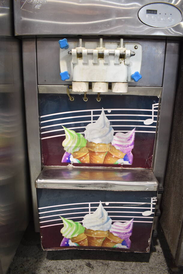 2013 Stainless Steel Commercial 2 Flavor w/ Twist Soft Serve Ice Cream Machine on Commercial Casters. 220 Volts.  - Image 2 of 8