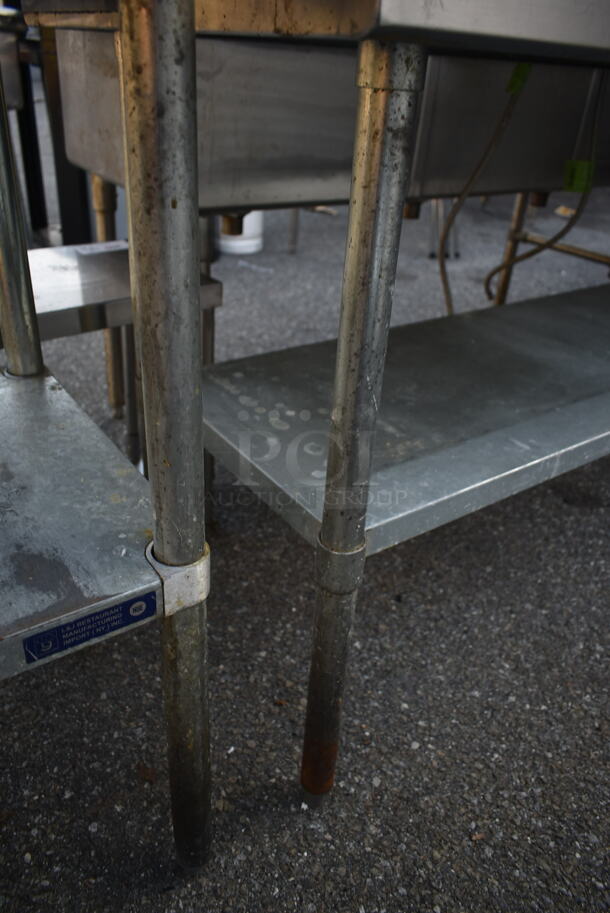 Stainless Steel Commercial Table w/ Metal Under Shelf and 2 Tier Over Shelf. - Image 6 of 6