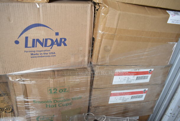 PALLET LOT of 25 BRAND NEW Boxes Including Eagle Group HSR-24 Spec-Bar 24" Stainless Steel Single Tier Removable Hanging Speed Rail, CTR16BD Dart SafeSeal 16 oz. Plastic Tamper-Resistant, Tamper-Evident Bowl with Dome Lid - 240/Case, 3 Box 34930RTCB Lancaster Table & Seating 30" Laminated Round Table Top Reversible Cherry / Black, 12 oz Smooth Wall Hot Cups, 129MCR24B Choice 24 oz. Black Round Microwavable Heavy Weight Container with Lid 7 1/4" - 150/Case, 3M 3100 20" Aqua Burnishing Floor Pad - 5/Case. 25 Times Your Bid!  - Image 7 of 7