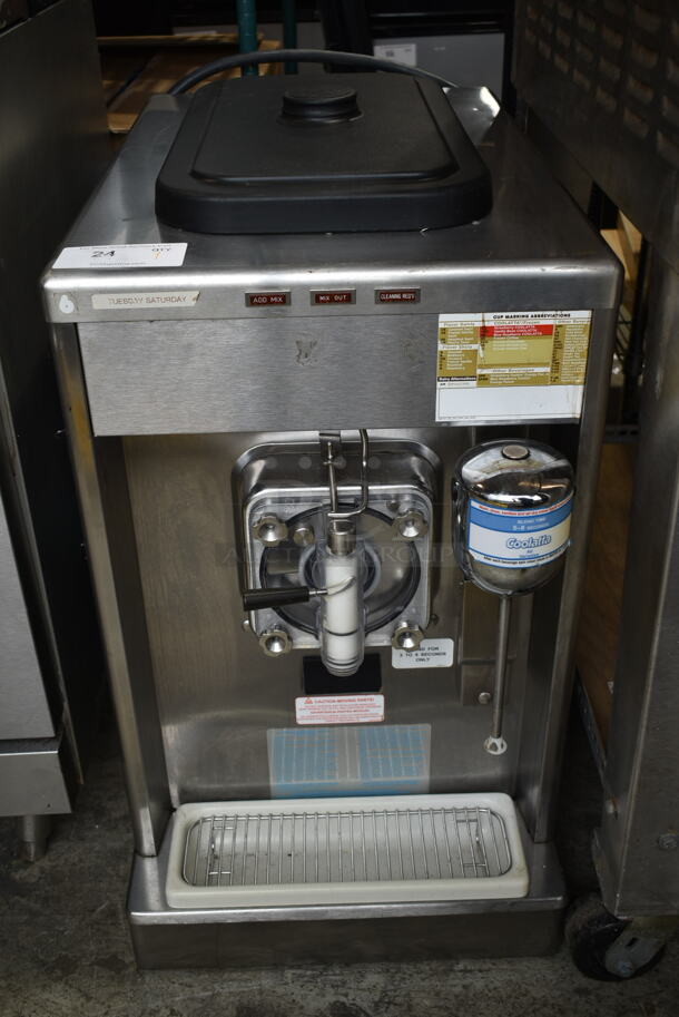 Taylor 340D-27 Stainless Steel Commercial Countertop Air Cooled Single Flavor Frozen Beverage Slushie Machine w/ Drink Mixing Attachment. 208-230 Volts, 1 Phase.