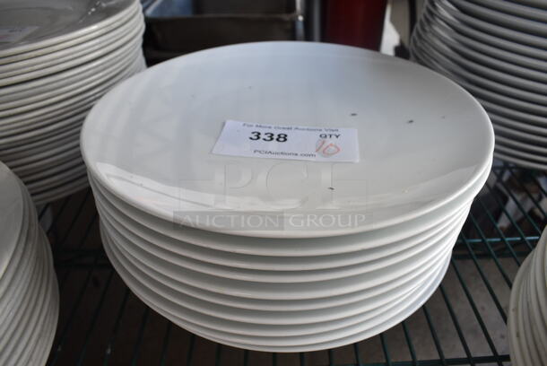 10 White Ceramic Plates. 11.75x11.75x1. 10 Times Your Bid!