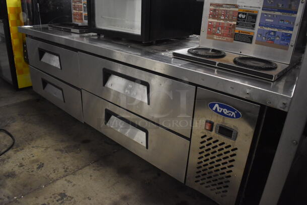Atosa Stainless Steel Commercial 4 Drawer Chef Base on Commercial Casters. 115 Volts, 1 Phase. 76x32x26. Tested and Does Not Power On - Image 3 of 5