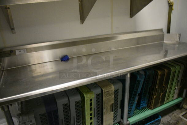 Eagle Stainless Steel Commercial Left Side Clean Side Dishwasher Table w/ Under Shelf and Dish Caddies. 96x30x44.5 BUYER MUST REMOVE. (kitchen)   - Image 2 of 6